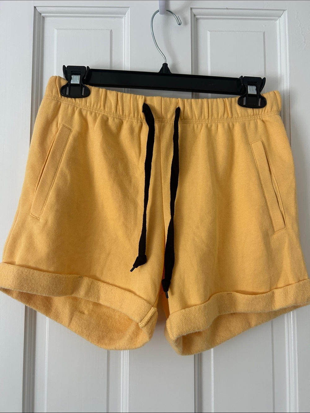 PINK Victoria's Secret Yellow Athletic Shorts with Black Drawstring